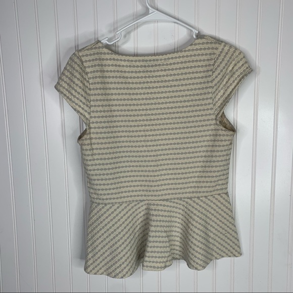 Anthropologie Postmark Striped Peplum Top Size Medium - Picture 4 of 5